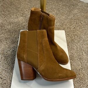 Soludos Brown Suede Heeled Ankle Boots